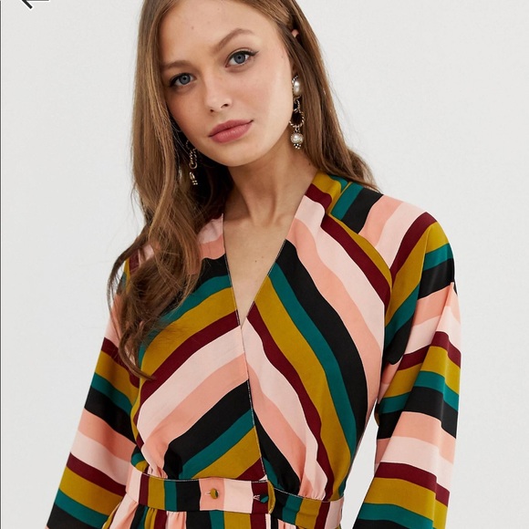 Striped Wrap Maxi Dress - Picture 2 of 5